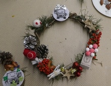 Making Christmas Wreaths with Vines and Nuts Gathered from our Plants
